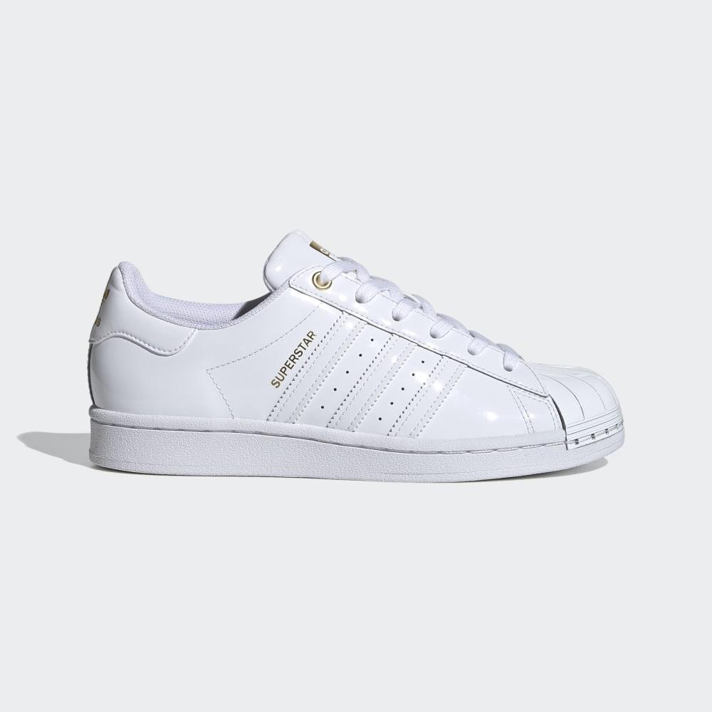 Adidas Women's Superstar Metal Toe Shell Toe Originals Shoes White/Gold Metal Ireland FV3300